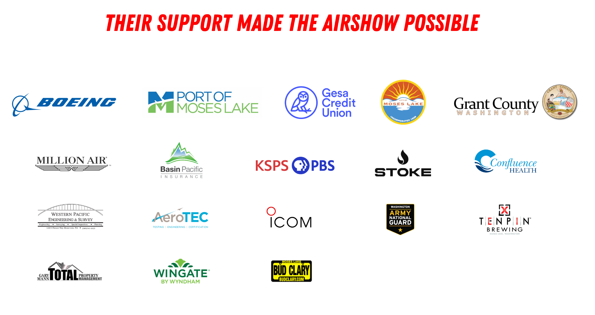 Moses Lake Airshow Sponsors